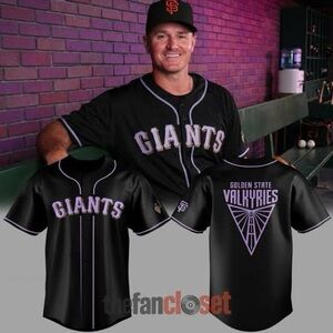 Giants Black Baseball Jersey with Purple Trim